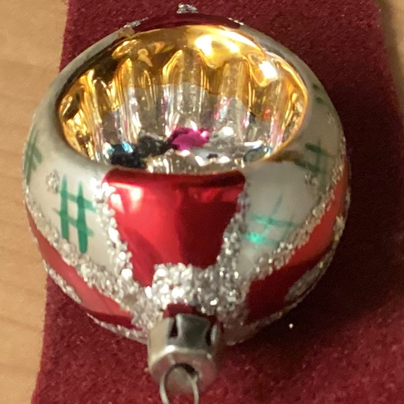 Ornament Christmas Poland Teardrop Heavy Glitter Indent Mirror Reflector 3 1/2in - Picture 7 of 12